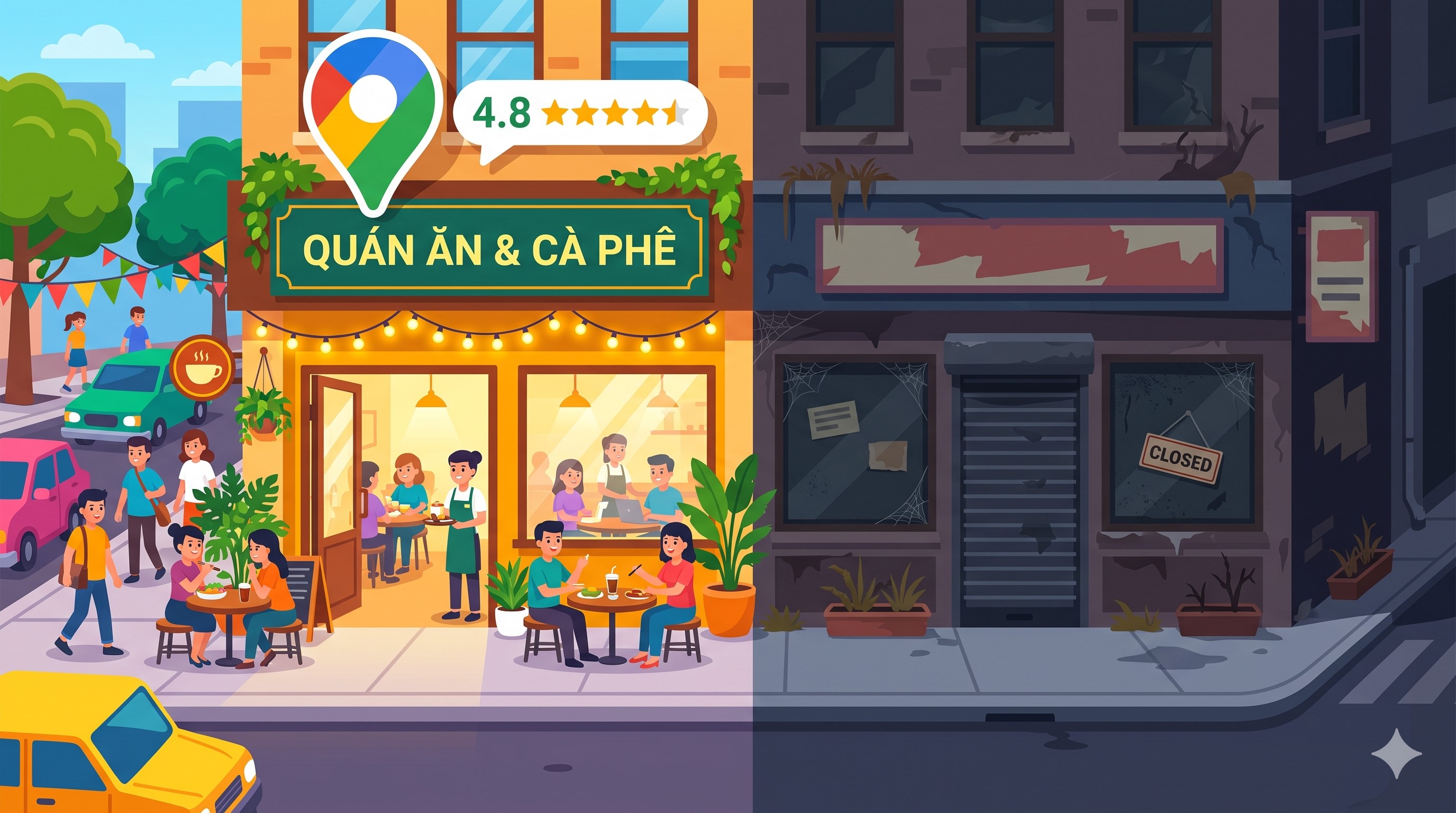 So sánh cửa hàng trên bản đồ
